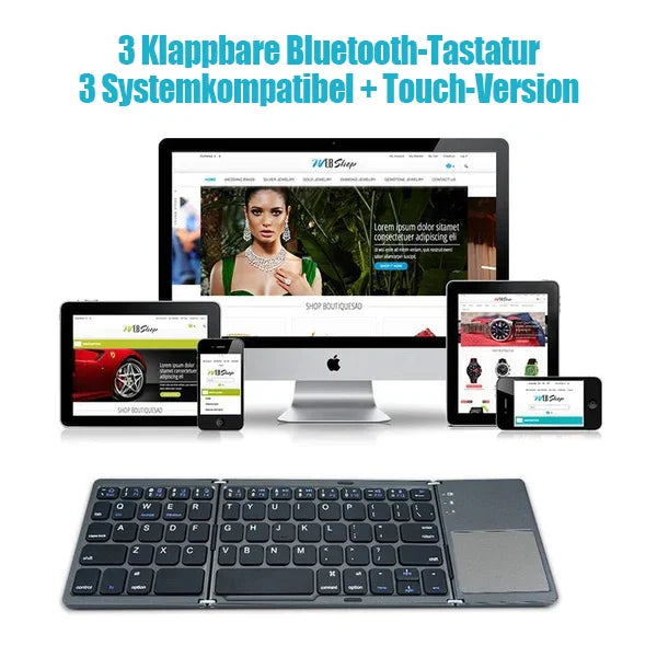 iTas - Faltbare Bluetooth-Tastatur mit Touchpad